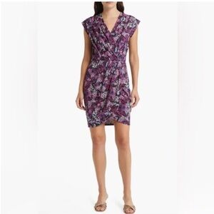 Ted Baker London Maggeyi Floral Wrap Dress in Purple and Pink